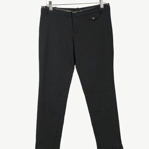 Gucci PF/13 Black Cotton-Blend Leather-Trim Cropped Riding Pants